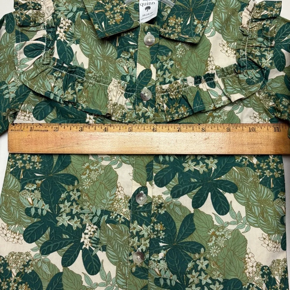 Kate Quinn 18-24 Months Floral Green Shirt and Pants set **READ**‎